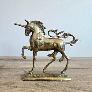 Vintage solid brass Unicorn figurine.